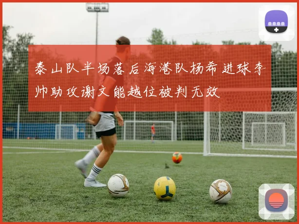 泰山队半场落后海港队杨希进球李帅助攻谢文能越位被判无效
